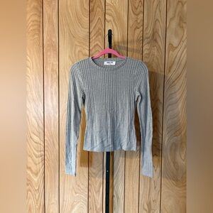 Double Zero Ribbed Knit Long Sleeve Top Size Small